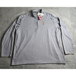 NWT Adidas 3-Stripes 1/4 Zip Layering Golf Pullover Mens 2XL Gray Sun Devils